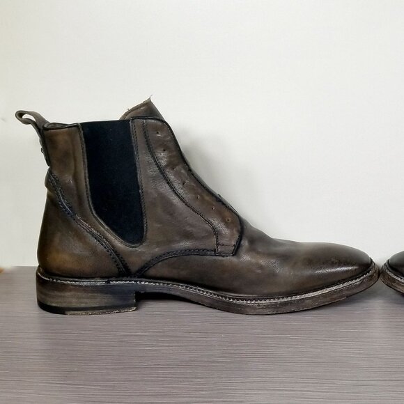 John Varvatos Fleetwood Chelsea Boots, Brown Distressed Leather, Mens Size 11 M - Picture 7 of 13